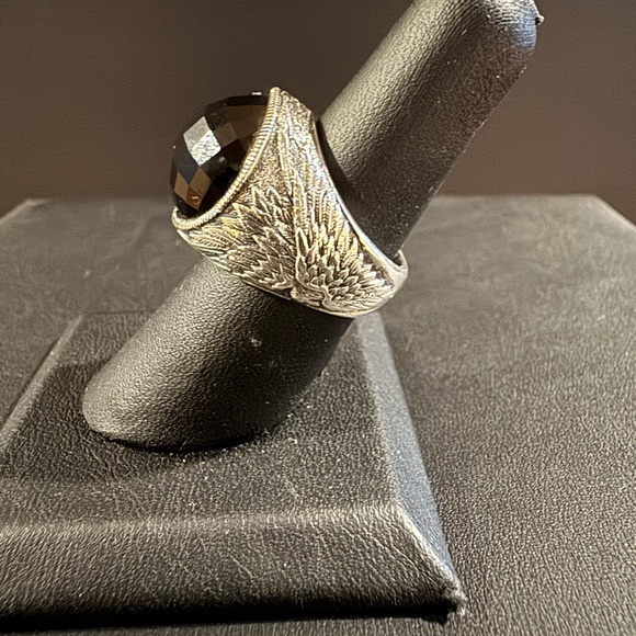 Scott Kay Sterling Silver and Onyx Guardian Angel Ring - Picture 3 of 6